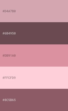 four shades of pink and brown with the same color scheme for each one in different colors