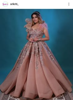 Engagement Ball Gowns Indian, Gown Party Wear Reception Dresses, Partywear Gowns, Pitch Colour, Indian Wedding Reception Outfits, Gown Dress Party Wear, Bride Reception Dresses, Engagement Dress For Bride, Black Wedding Gowns