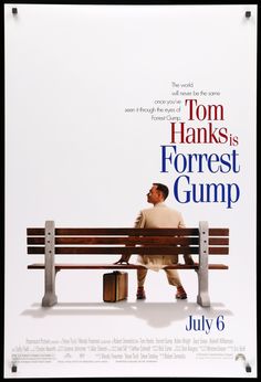 a movie poster with a man sitting on a bench