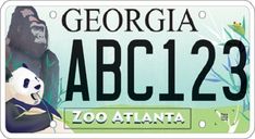 a license plate for the zoo atlanta