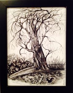 a drawing of a tree with no leaves