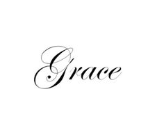 the word grace written in black ink