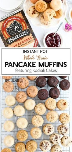 pancake muffins on a cooling rack with the text instant pot make - up