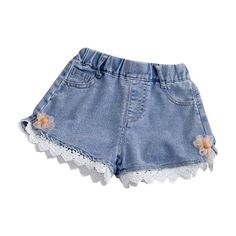 Little Girls Embroidered Elastic Waist Denim Shorts Girls Lace Lace Denim Shorts Foreign Style Baby Children'S Summer Pants Features: Floral Graphic Pull-on Short Pants Loose Casual Denim Jeans Elastic Waist Thin Fabric Suitable for Summer, Fall, Spring. Product Description: Little Girls Embroidered Elastic Waist Denim Shorts Girls Lace Lace Denim Shorts Foreign Style Baby Children'S Summer Pants Material: cowboy Color: as the picture shows, (Due to the difference between different monitors, the Kids Denim Shorts, Holiday Pants, Lace Denim Shorts, Summer Bottoms, Girls Denim Shorts, Toddler Girl Shorts, Summer Shorts Denim, Elastic Waist Jeans, Baby Girl Shorts