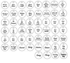 the printable labels are labeled with different words and phrases for each item in this set