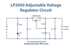 the circuit diagram for an l2350 adjustable voltage regulator circuit