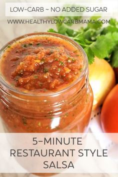 5 minute restaurant style salsa in a mason jar