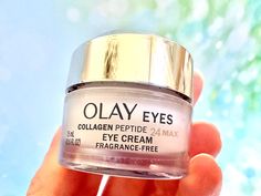 Olay Collagen Peptide 24 MAX Eye Cream, handheld. Olay Eye Cream, Eye Cream, Makeup Looks, Makeup