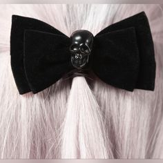 Hello! (I've Got Many Other Spooky Things On My Page If You're Interested In Bundling!) This Is A Killstar Brand "Bow Down" Hair Barrette. Its A Black Bow With A Black Skull In The Center, It's Never Been Worn And Is New In The Package! I'm Open To Offers, Bundles, And Discounts! Let Me Know If You Have Any Questions! (Smoke-Free & Pet Friendly Home) Goth Hair Accessories, Cute Animal Quotes, Spooky Things, Straight Black Hair, Goth Hair, Black Skull, Language Of Flowers, Black Skulls, Clothing Inspiration