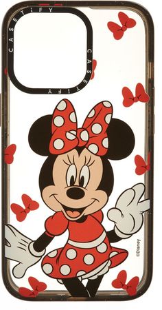 a minnie mouse phone case with hearts on it