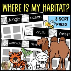 an image of where is my habitat? with animals and other things in the background