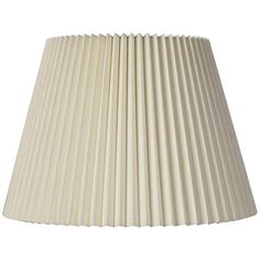 a white pleated lamp shade on a white background with clippings to the bottom