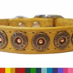 Leather dog collars for small dogs embellished with shotgun shells. Choose your leather color. Western Leather Dog Collar, Puppy Obedience Training, Dog Training Books, Dog Behavior Training, Positive Dog Training, Easiest Dogs To Train, Basic Dog Training, Dog Training Advice