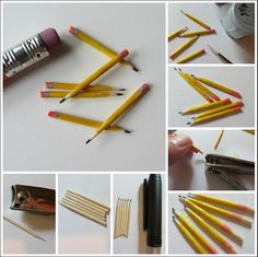 pencils are arranged in the shape of a triangle