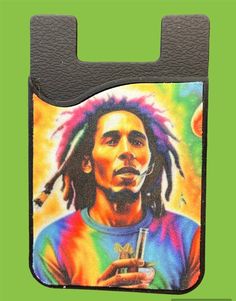 a bag with a painting of bob marley on it