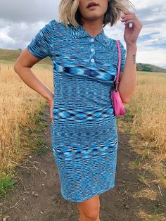 Meet the newest piece that has our closets absolutely freaking shook. The On The Verge Dress-- a blue multi knit mini dress that is just so rad. Different than anything we already have in our closets, this micro-knit midi holds major cool girl powers. We stan a casual dress moment, just add chucks or doc sandals for a fit that will instantly make you feel like the most chic girl in the room. It's not a want, but an absolute need. Why we love it: Made from super ﻿Micro-knit that holds everything Trendy Knit Mini Dress, Trendy Blue Mini Dress, Blue Knee-length Knit Dress, Casual Fitted Knit Mini Dress, Casual Blue Floral Mini Dress, Blue Knit Midi Length Dresses, Retro Blue Mini Dress, Blue Stretch Knit Dress, Blue Fitted Knit Mini Dress