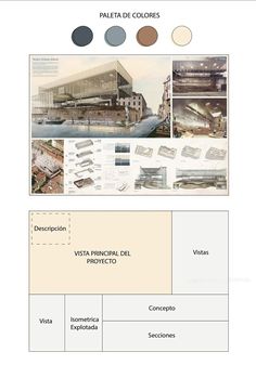 an architectural plan for a building with many different types of materials and colors on it