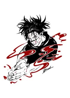 Choso Tattoo Art, Jujutsu Kaisen Choso, Fictional Languages, Chemistry Art, Virgo Tattoo, T-shirt Print Design, Manga Tattoo, Anime Streetwear, Anime Tattoo