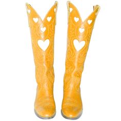 Yellow Mid-Calf Boots with Embroidered White Hearts Ridding Boots, Bowknot Shoes, Women Knee High Boots, Botas Western, Thigh High Heels, Bota Country, Basic Boots, Estilo Country, Thigh High Boots Heels