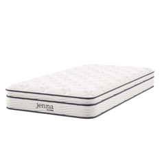 Enjoy rejuvenating sleep with the Jenna 8” Innerspring Mattress. Jenna features individually wrapped pocket coils that isolate motion between sleeping partners and provide pressure relief and spinal alignment. Responsive to the needs of the side, back, and stomach sleeping styles, Jenna’s 7” tall coils come padded underneath a layer of responsive foam and breathable foam for maximum comfort. Complete with a quilted pillow-top cover, this hybrid mattress relieves pressure on hips, back, and shoul Air Mattresses, Online Mattress, Pillow Top Mattress, Gel Memory Foam Mattress, Bedding Essentials, Firm Mattress, Hybrid Mattress, Box Bed, Twin Mattress