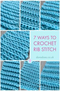 the steps in how to crochet ribb stitchs are shown with text overlay