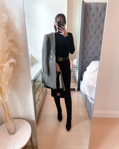 Check out these 5 black over the knee boots outfit ideas! Whether you're looking for a casual outfit or an evening outfit, this post has you covered. Knee Boots Outfit, Womens Outfits, Nyc Style, Evening Outfits