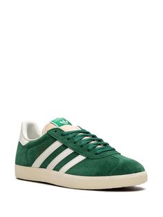 Adidas Gazelle Suede Sneakers - Farfetch Adidas Gazelle Green, Sneakers Green, Balenciaga Speed, Reebok Club C, Balenciaga Triple S, Green Suede, Nike Air Max 97, Adidas Gazelle, Suede Sneakers