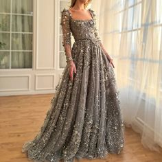 Gray Evening Gown, Floral Evening Gown, Champagne Evening Dress, Beaded Evening Gowns, Long Sleeve Evening Gowns, Red Evening Dress, Long Sleeve Evening Dresses, فستان سهرة, Prom Dresses With Sleeves