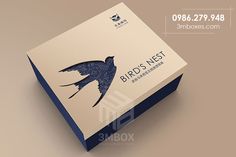 the box is open and has a bird on it