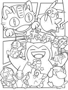 an image of cartoon characters coloring pages