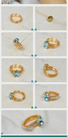 how to make an elegant ring with swarong and crystal stones - step by step instructions