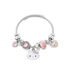 Brand New Hello Kitty Bracelet Comes With Two Free Gifts For Women And Older Children Trendy Silver Jewelry With Cat Design, Casual Silver Metal Charm Bracelet, Hello Kitty Adjustable Jewelry For Gifts, Adjustable Hello Kitty Jewelry Gift, Adjustable Hello Kitty Jewelry As Gift, Pink Hello Kitty Sterling Silver Jewelry, Casual Silver Charm Bracelet As Gift, Adjustable Hello Kitty Jewelry, Casual Metal Charm Bracelet For Gift