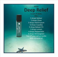 DIY Deep Relief Essential Oil Roller Bottle Recipes, Living Oils Recipes, Essential Oil Roller Balls, Young Living Essential Oils Recipes, Deep Relief, Essential Oils Herbs