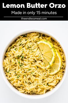 lemon butter orzo made in only 15 minutes is the perfect side dish for any meal