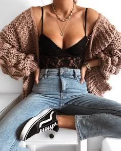 Vogue Knitting, Body Suit Outfits, Instagram Outfits, Pinterest Outfits, Outfit Goals, Looks Vintage, Outfits Casuales, Cute Casual Outfits