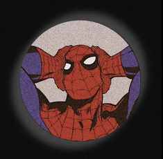 a drawing of a spider - man with his hands on his ears