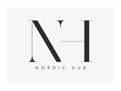 the logo for nordic hub is shown in black and white, on a light gray background