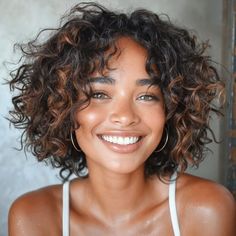 Short Hair Styles And Color Ideas, Short Hair Cuts For Women Curly Layers, A Line Curly Bob, Long Pixie Curly Hair, Short Hair Cuts For Curly Hair Women, Haircuts For Summer 2024, Sholder Length Ladies Haircut, Curly Micro Bob, Short Curly Middle Part