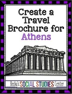 a poster with the words, create a travel brochure for athens