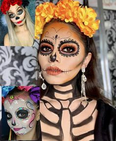 Coco Makeup Halloween, Viking Makeup, Painting Halloween, Festival 2024, Sugar Skull Makeup, Face Painting Halloween, Skull Makeup, Creative Makeup Looks, Sugar Skulls