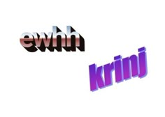 two different logos with the words ewh and krinj in purple letters