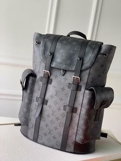 Size 41x 48x13 cm Genuine leather Black toned hardware Adjustable shoulder straps Brand box and dust bag included Mochila Louis Vuitton, Designer Things, Monogram Backpack, Louis Vuitton Backpack, Silver Highlights, Fancy Bags, Suitcases, Lv Bag, Black Backpack