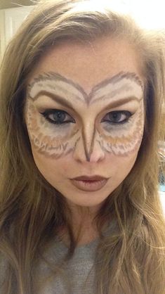 Owl Face Paint, Hedwig Costume, Owl Makeup, Fantasy Make-up, Animal Makeup, Owl Costume, Animal Costumes, Face Painting Designs, Forest Theme