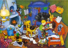 a painting of children playing in their room