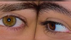 two people with brown eyes are looking at the same person's eyelide