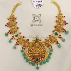 Gold Necklace Short, Traditional Gold Necklace, Vanki Designs Jewellery, Mango Haram, Haram Designs, Gold Haram, Gold Temple Jewellery, Gold Jewels Design, Neck Pieces Jewelry