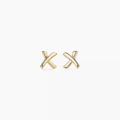 Authentic 18k Yellow Gold Paloma Picasso ‘X’ Tiffany & Co Earrings. Brand New, Never Worn And In Box. Tiffany And Co Earrings, Gold Tiffany, Bridal Jewellery Earrings, Tiffany Earrings, Real Gold Jewelry, International Jewelry, Paloma Picasso, Tiffany Jewelry, Gold Jewelry Earrings