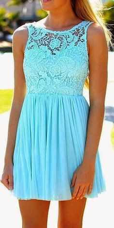 dress with flowy lace skirt | lace flowy wanted bright bold beautiful baby blue spring dress lace ... Turquoise Dress Formal, Dress Formal Short, Turquoise Dress, Looks Party, Aqua Dress, Summer Fashion Dresses, Lace Blue Dress, Rilakkuma, Dress Formal