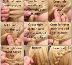 How To Do An Elegant Lace Braid Lace Braid Tutorial, Cute Hairstyles Updos, Middle Hair, Lace Braid, Split Hair, Peinados Recogidos, Braiding Hair, Hairstyles For Long Hair