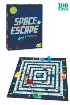 the space escape board game is on display